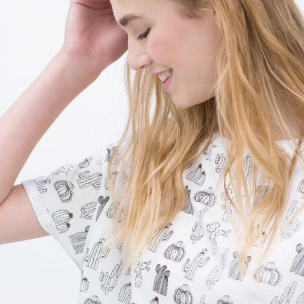 Zara Cactus Boxy Tee